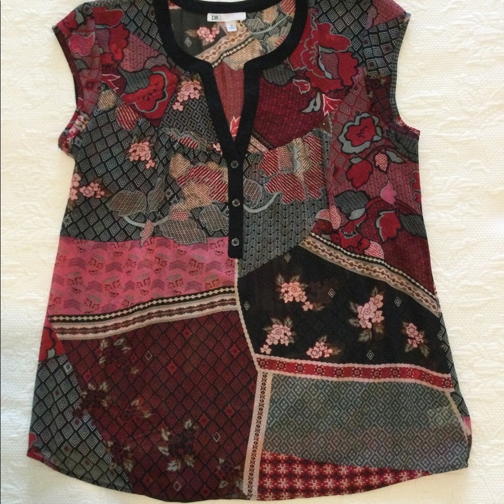 Sheer Top With Black Detail